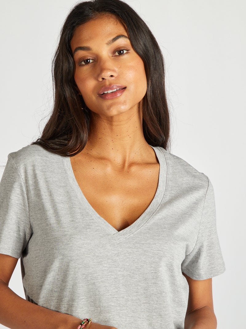 Camiseta básica GRIS - Kiabi