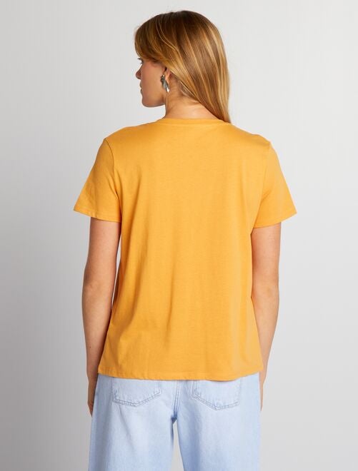 Camiseta básica de punto lisa - naranja - Kiabi - 2.00€