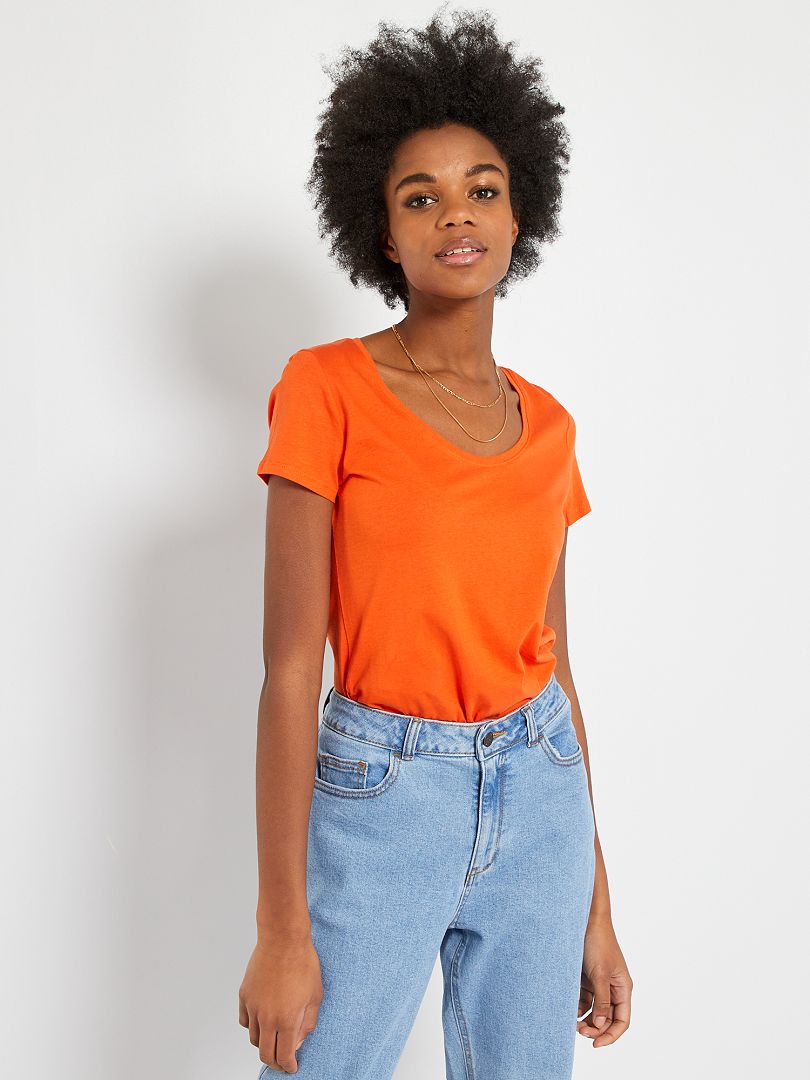 Camiseta básica Naranja - Kiabi