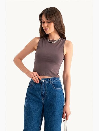 Camiseta básica sin mangas con cuello redondo hiccup
