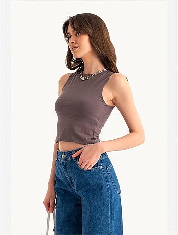 Camiseta básica sin mangas con cuello redondo hiccup