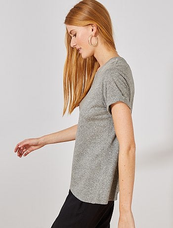 Mujer talla 34 a 48 - Camiseta básica vaporosa - Kiabi