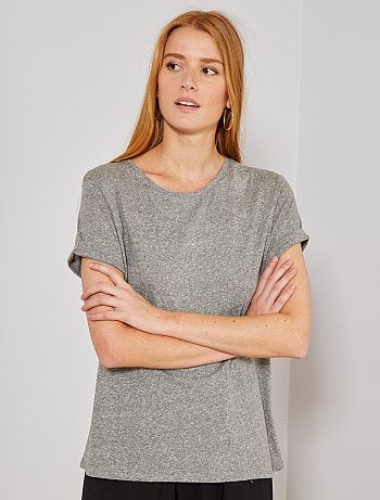 Mujer talla 34 a 48 - Camiseta básica vaporosa - Kiabi