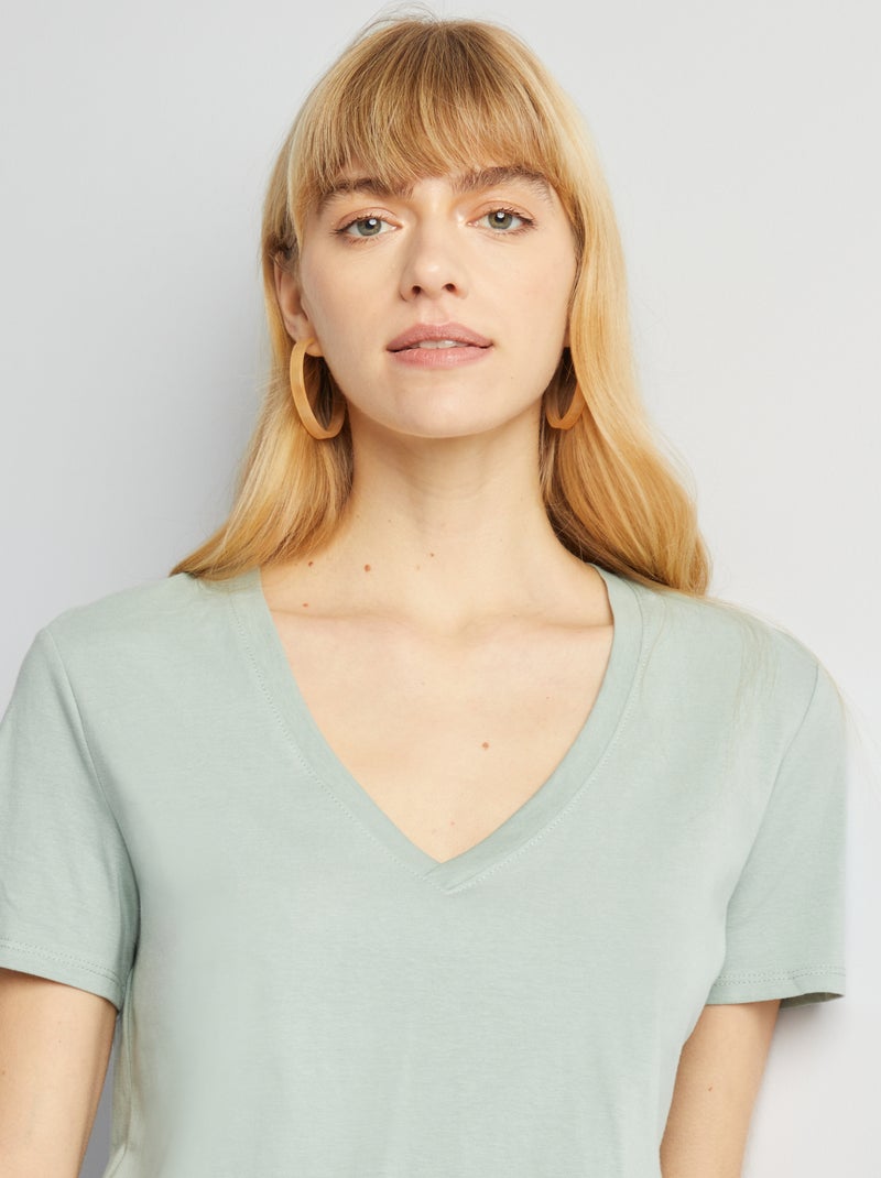 Camiseta básica VERDE - Kiabi