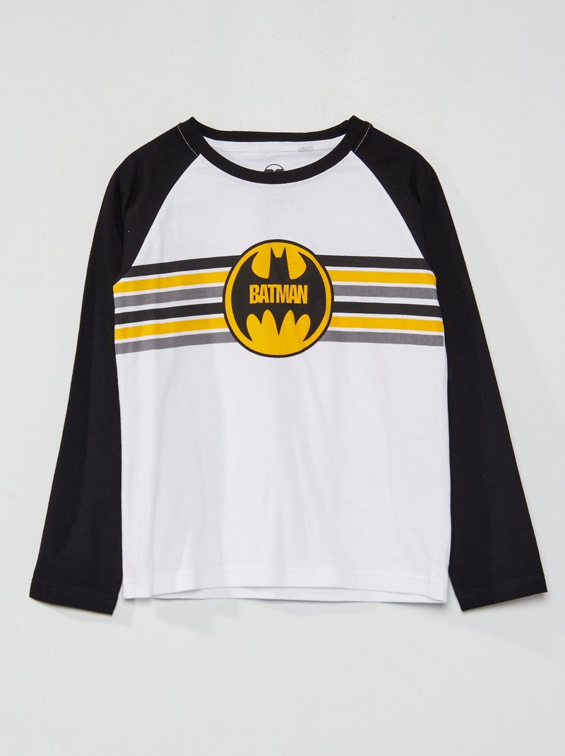 Camiseta 'Batman' de manga larga blanco/negro - Kiabi