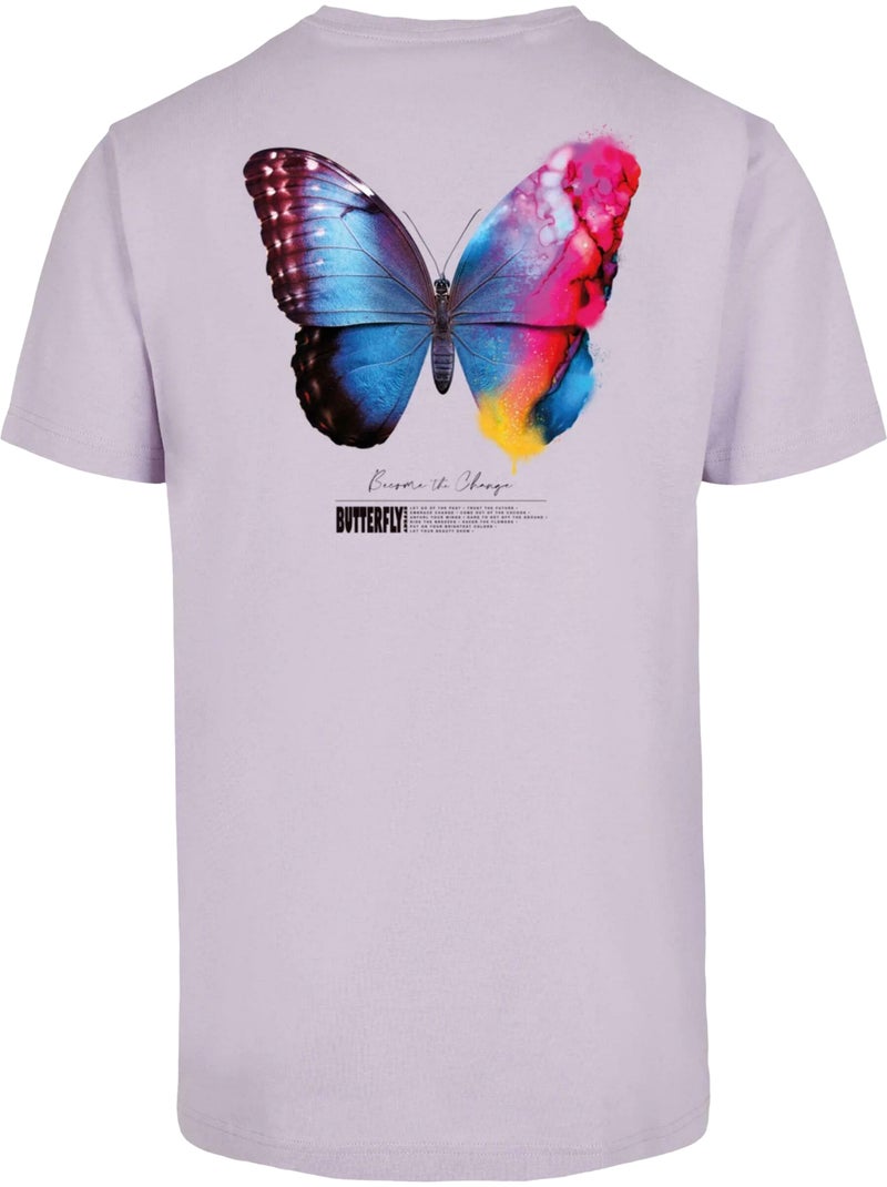 Camiseta become the change 2.0 diseño mariposa para hombre - mister tee Malva lila - Kiabi