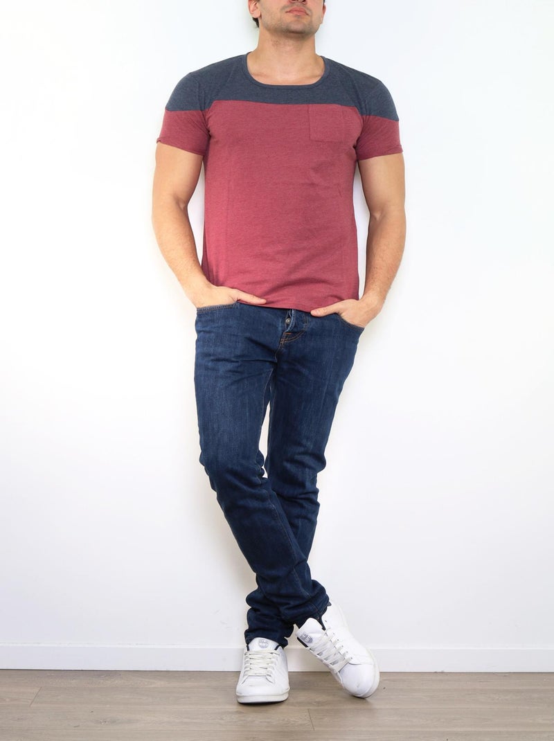 Camiseta bicolor Burdeos - Kiabi
