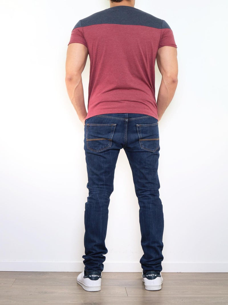 Camiseta bicolor Burdeos - Kiabi