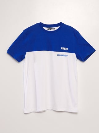 Camiseta bicolor con cuello redondo