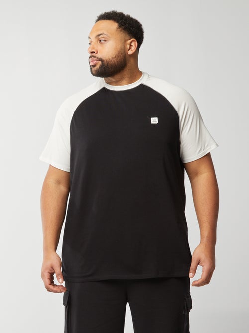 Camiseta bicolor de manga corta raglán - Kiabi
