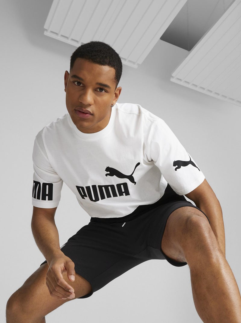 Camiseta bicolor 'Puma' BLANCO - Kiabi