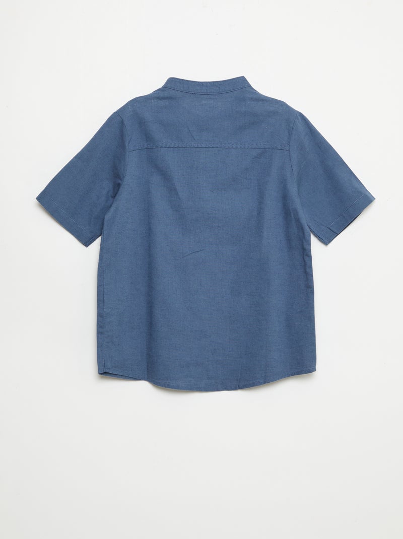 Camiseta blanca de algodón Azul - Kiabi