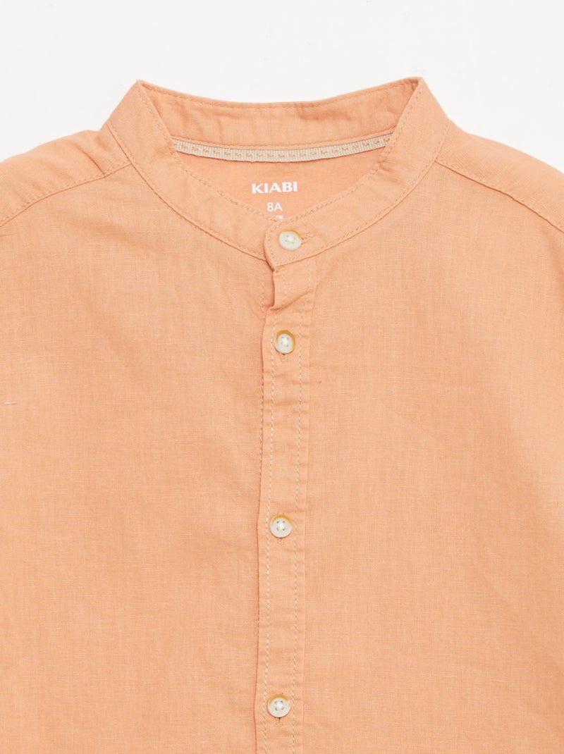 Camiseta blanca de algodón Naranja - Kiabi