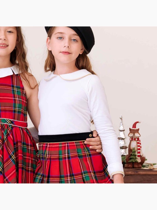 Camiseta Blanca y Dorada de Invierno para Niña | Cuello Claudine | SOPHIA - Kiabi Camiseta Blanca y Dorada de Invierno para Niña | Cuello Claudine | SOPHIA - Kiabi