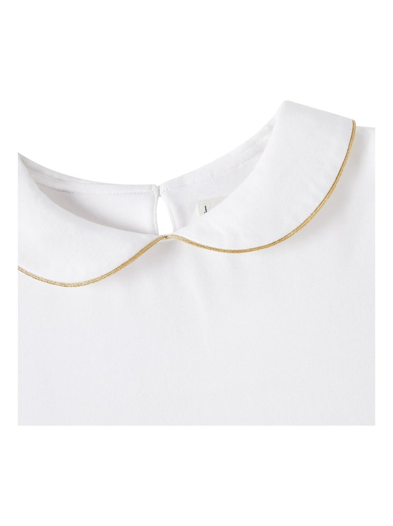 Camiseta Blanca y Dorada de Invierno para Niña | Cuello Claudine | SOPHIA Blanco dorado - Kiabi