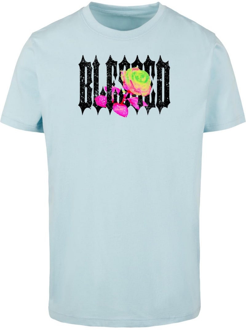 Camiseta blessed diseño rosa para hombre - mister tee Azul mediterráneo - Kiabi