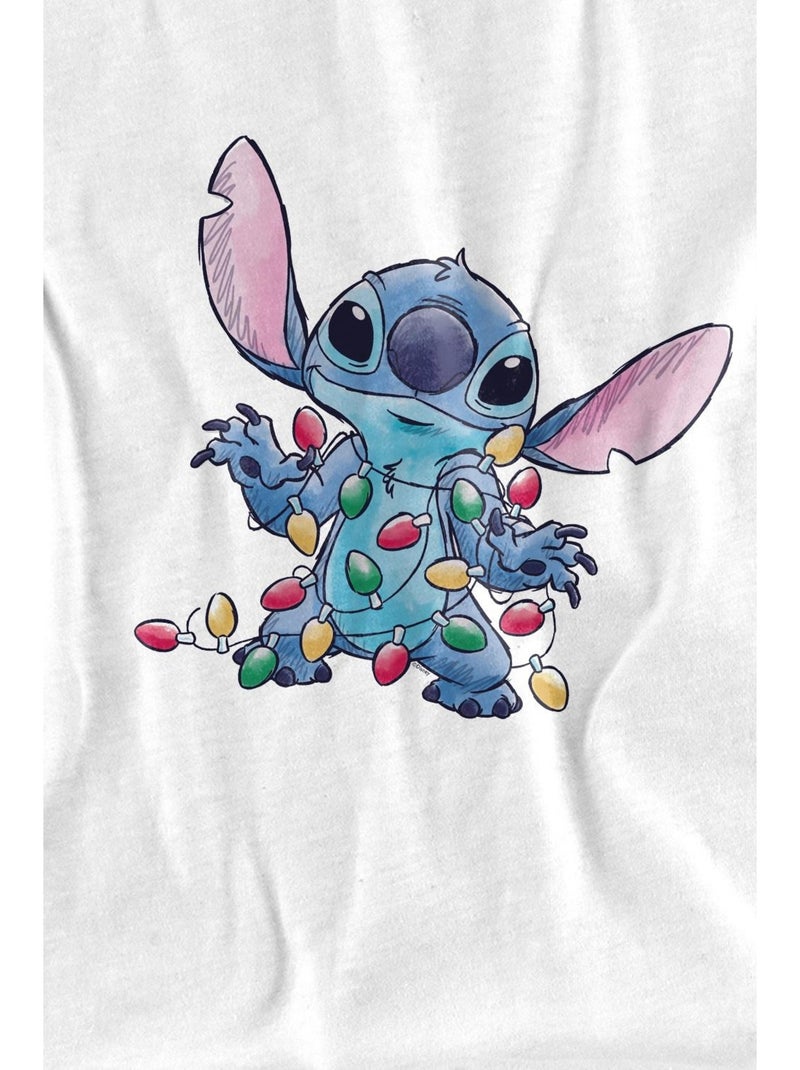 Camiseta boceto de luces de navidad para hombre - lilo & stitch Blanco - Kiabi