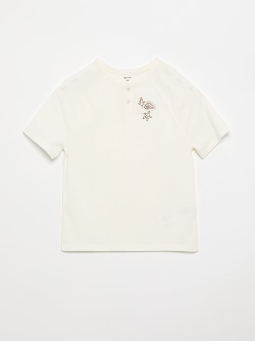 Camiseta bordada de manga corta - Kiabi Camiseta bordada de manga corta - Kiabi