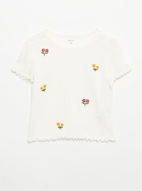 Camiseta bordada de manga corta - Kiabi Camiseta bordada de manga corta - Kiabi