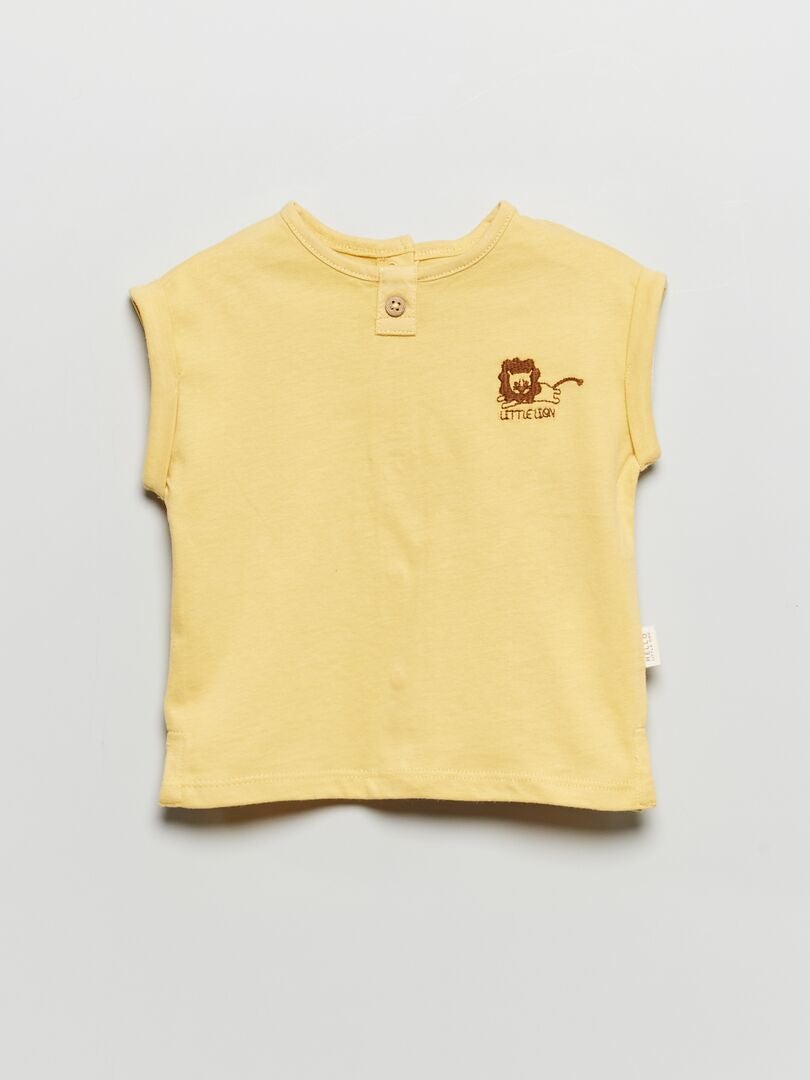 Camiseta bordada 'little lion' AMARILLO - Kiabi