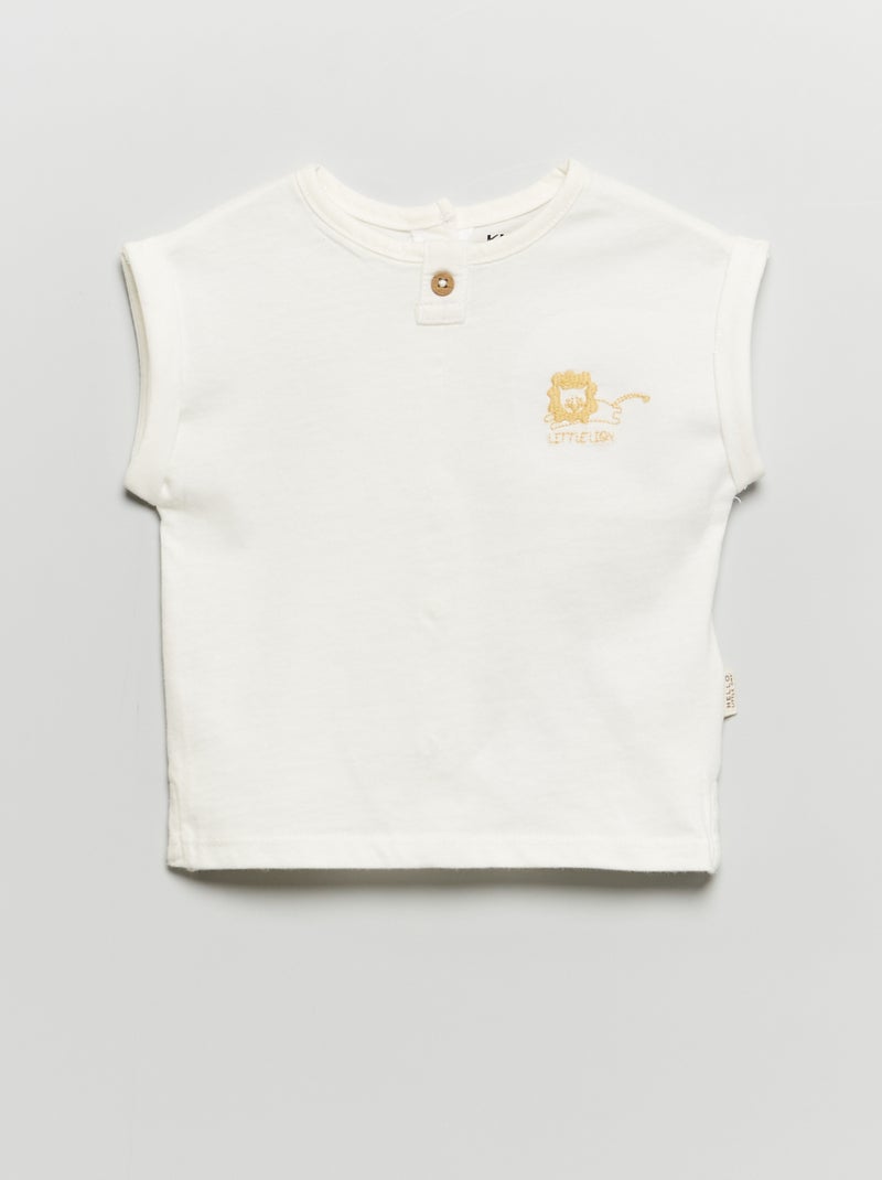 Camiseta bordada 'little lion' BLANCO - Kiabi