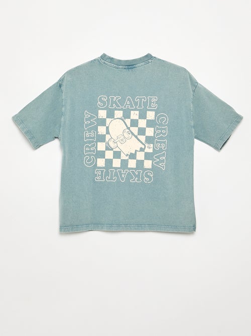 Camiseta bordada y estampada de manga corta - Kiabi
