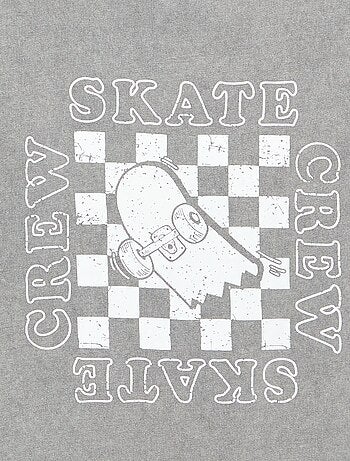 Camiseta bordada y estampada de manga corta