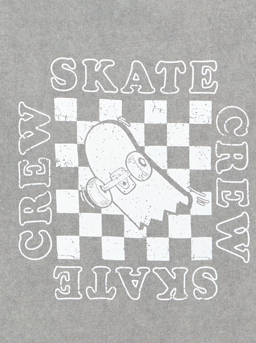 Camiseta bordada y estampada de manga corta - Kiabi