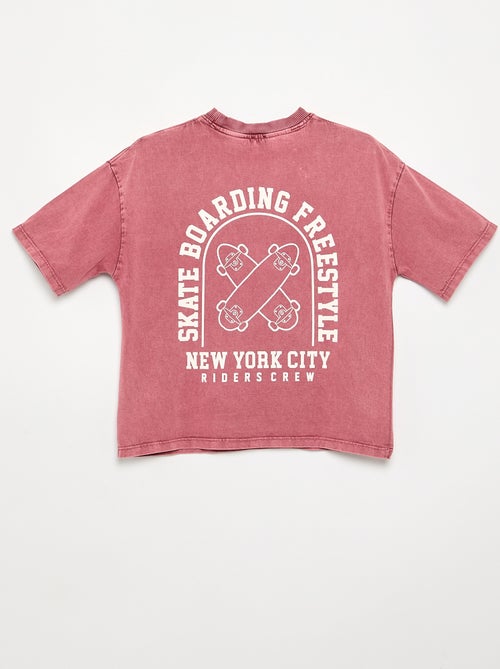 Camiseta bordada y estampada de manga corta - Kiabi Camiseta bordada y estampada de manga corta - Kiabi