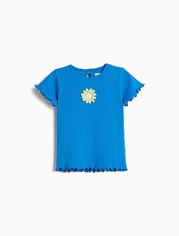 Camiseta bordado floral, MO Fashion