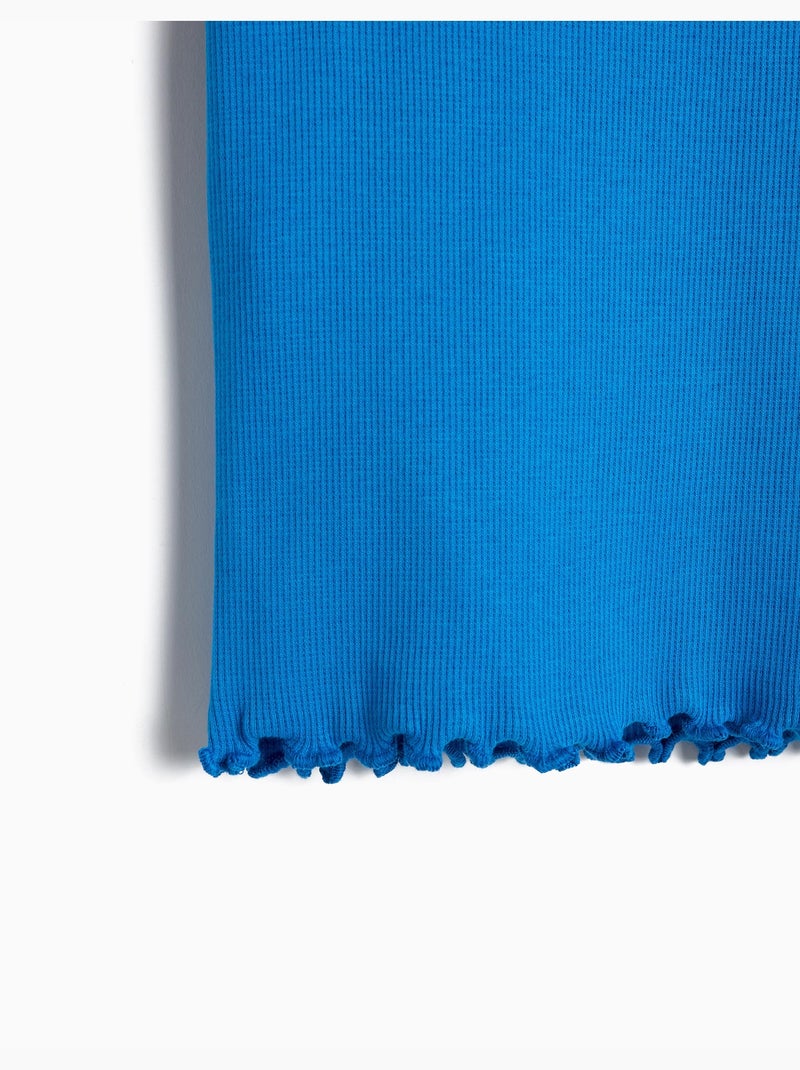 Camiseta bordado floral, MO Fashion Azul - Kiabi