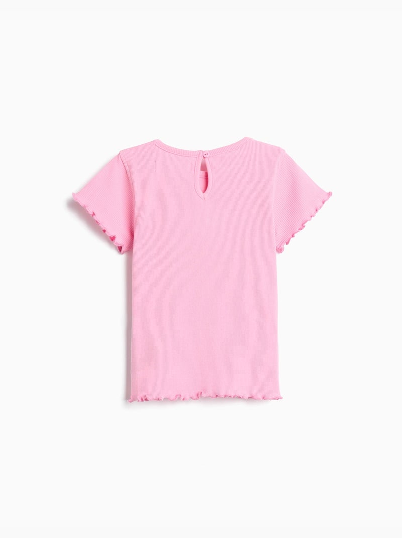 Camiseta bordado floral, MO Fashion Rosa - Kiabi