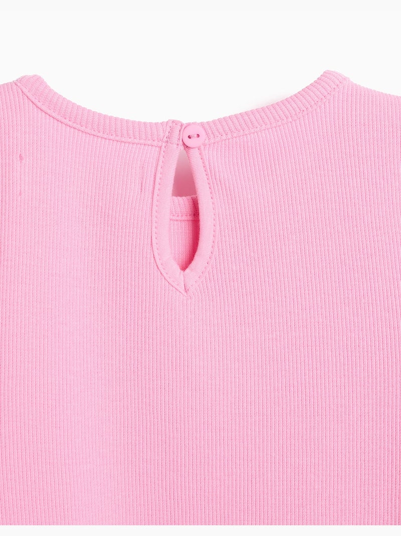 Camiseta bordado floral, MO Fashion Rosa - Kiabi