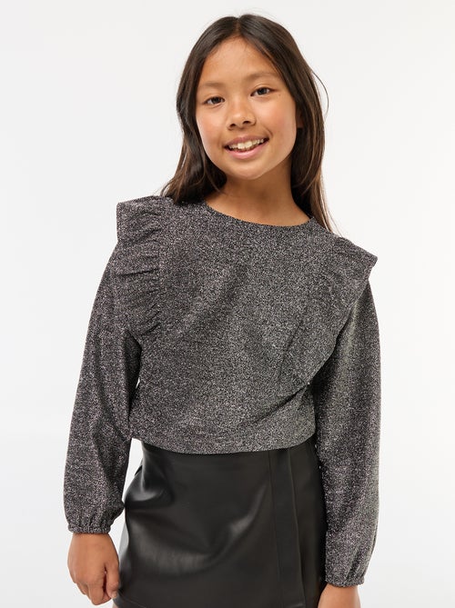 Camiseta brillante de manga larga - Kiabi