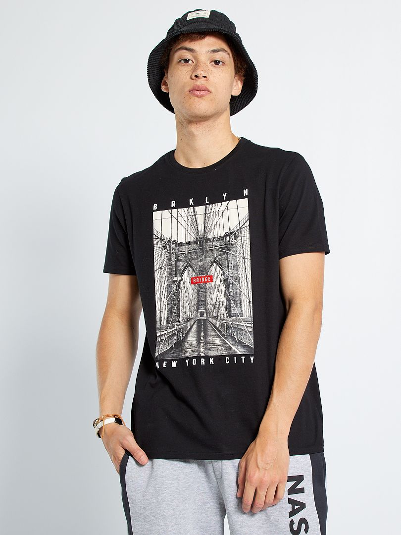 Camiseta 'Brooklyn' Negro - Kiabi