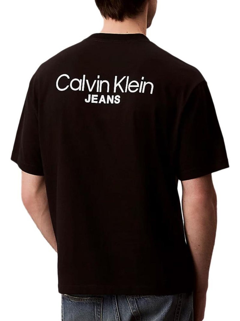 Camiseta Calvin Klein Jeans con Logo Estampado en la Espalda para Hombre Negro - Kiabi