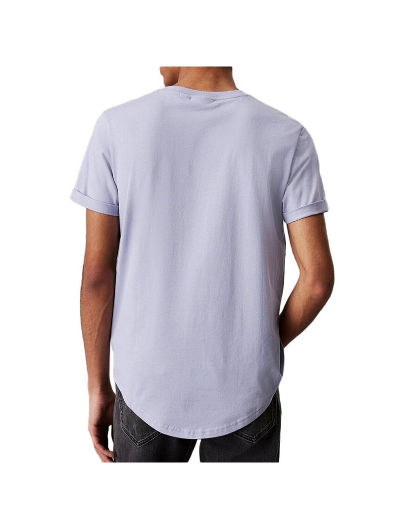 Camiseta Calvin Klein Jeans para Hombre con Insignia y Manga Doblada Violeta - Kiabi