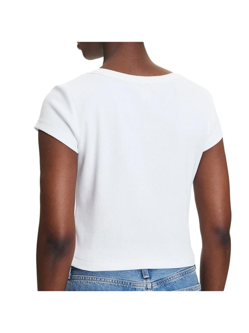 Camiseta Calvin Klein para Mujer con Logo Blanco - Kiabi