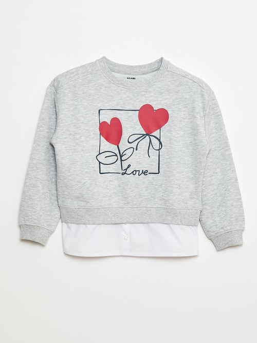 Camiseta camisa efecto 2 en 1 - Kiabi