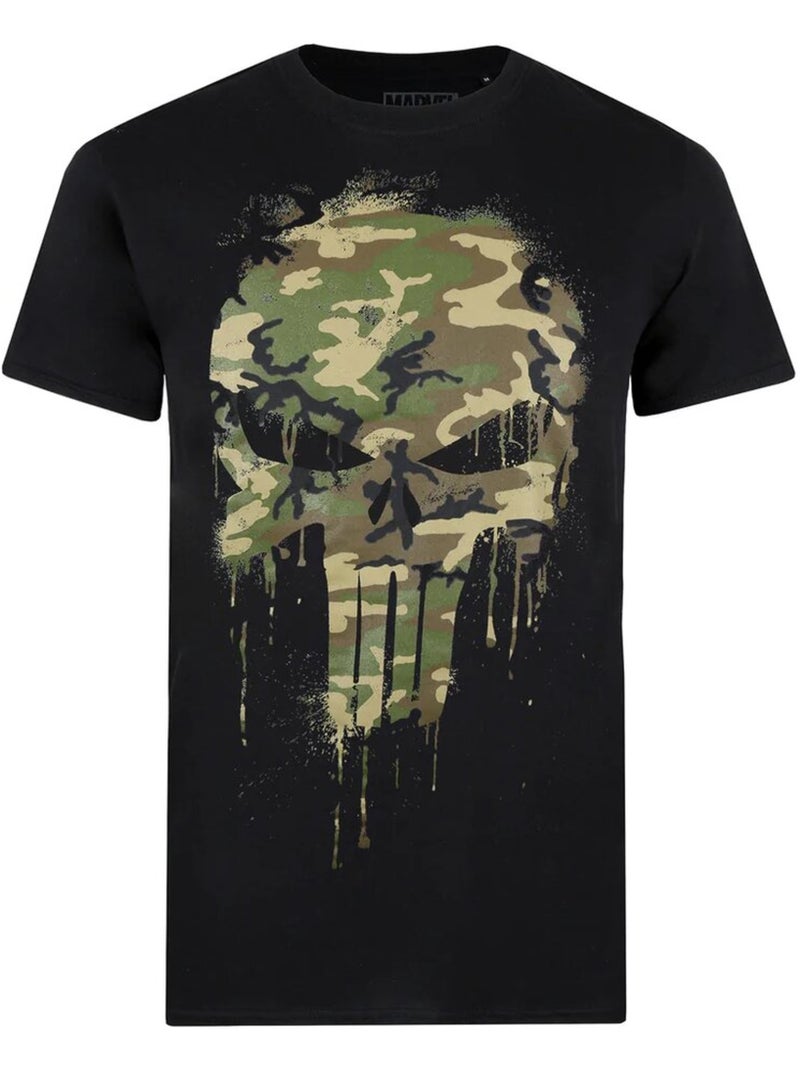 Camiseta camuflaje para hombre - el castigador Negro Verde - Kiabi