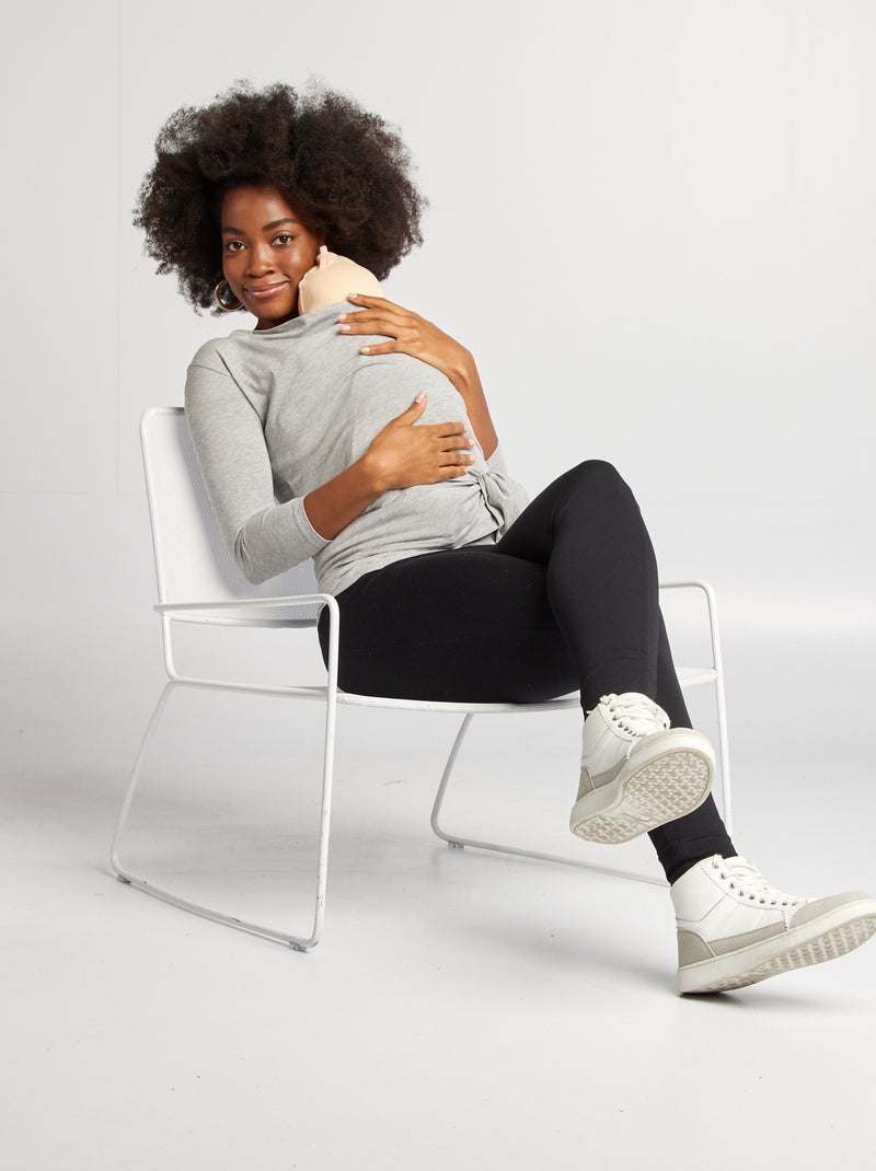 Camiseta canguro lactancia GRIS - Kiabi