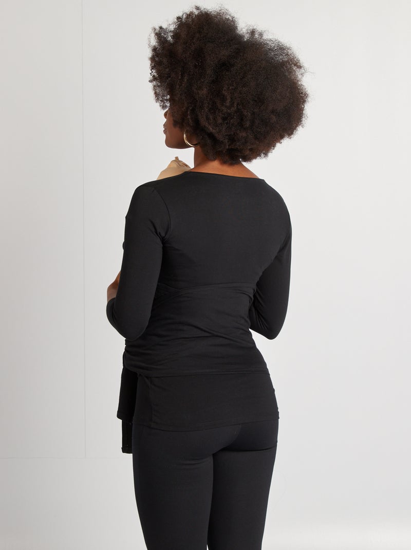 Camiseta canguro lactancia negro - Kiabi