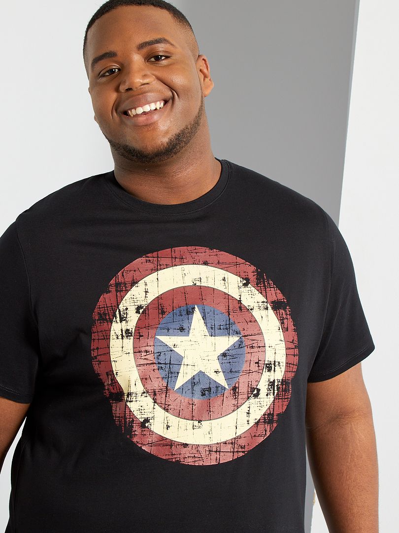 corrupción acortar clásico Camiseta 'Capitán América' - negro - Kiabi - 15.00€