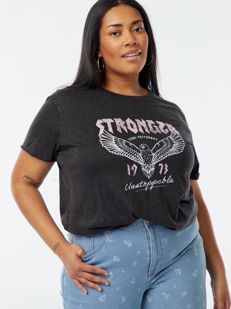 Camiseta 'Carmakoma' con estampado y motivo de leopardo NEGRO - Kiabi