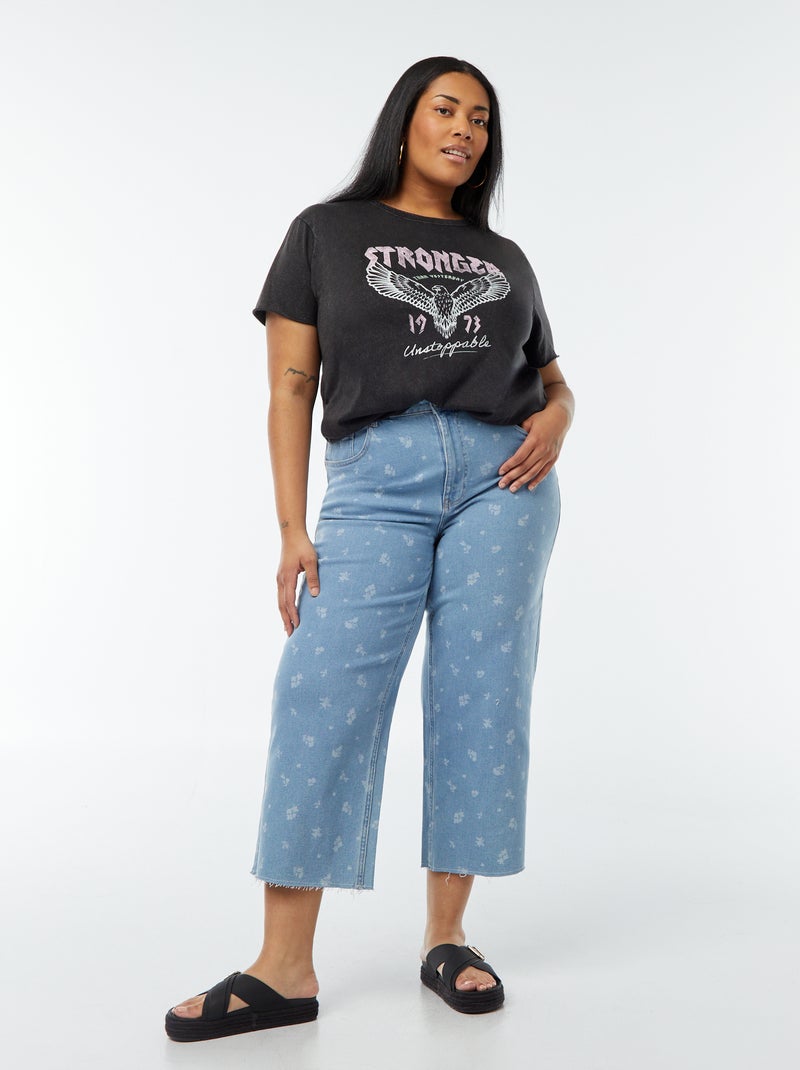 Camiseta 'Carmakoma' con estampado y motivo de leopardo NEGRO - Kiabi