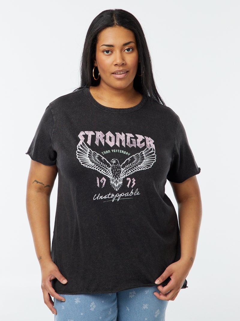 Camiseta 'Carmakoma' con estampado y motivo de leopardo NEGRO - Kiabi