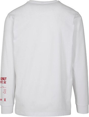 Camiseta cash only de manga larga para hombre - mister tee