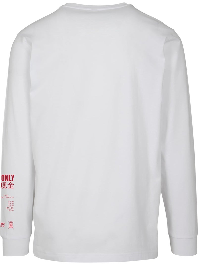 Camiseta cash only de manga larga para hombre - mister tee Blanco - Kiabi