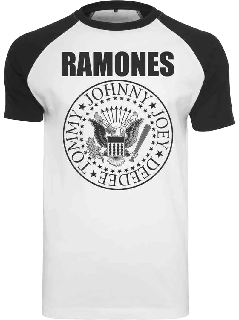 Camiseta circle diseño ramones raglan para hombre - merchcode Blanco Negro - Kiabi