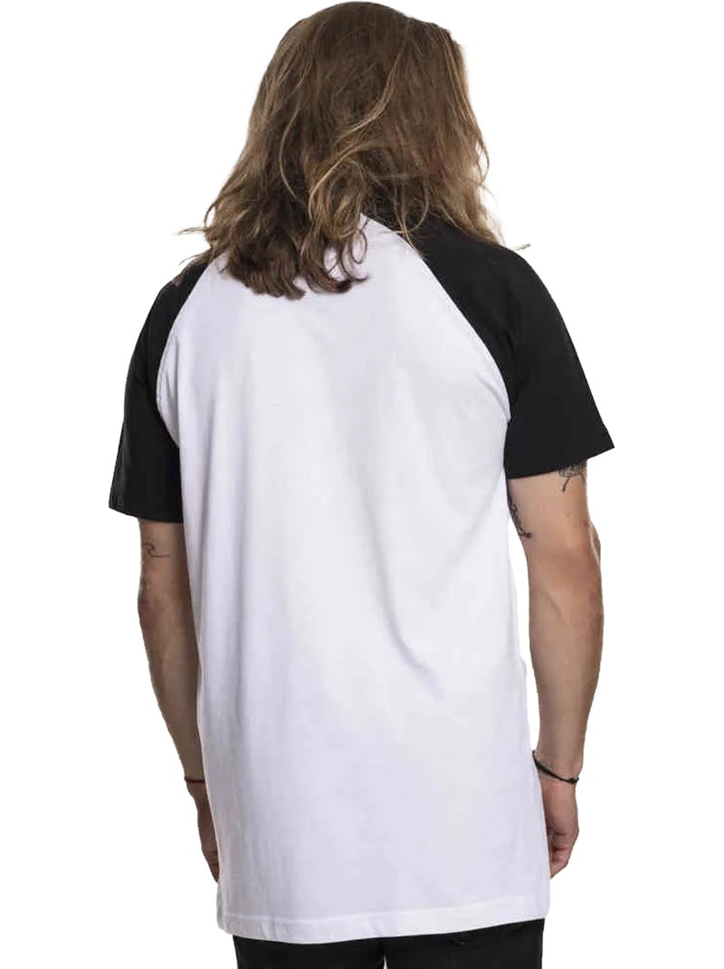 Camiseta circle diseño ramones raglan para hombre - merchcode Blanco Negro - Kiabi